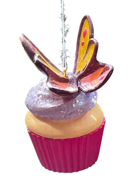 Hallmark Keepsake Cupcake Ornament 2016 Fluttering Butterfly Holiday Christmas - Picture 1 of 9
